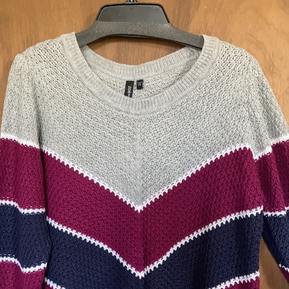 Zoe & Phoebe chevron stripe pullover sweater size 1X - Picture 6 of 17